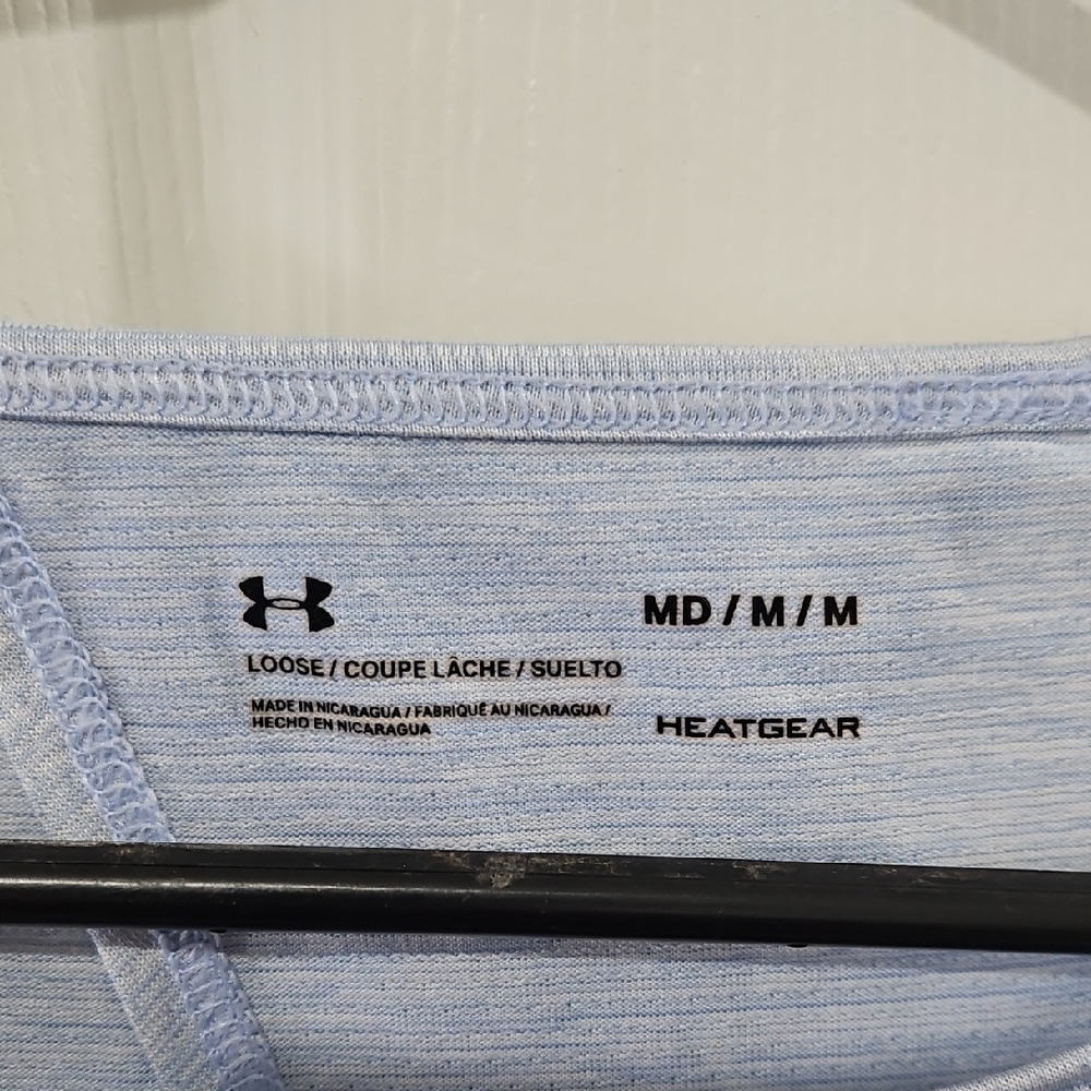 Under Armour Sky Blue HeatGear Tee Size Medium - Picture 2 of 4